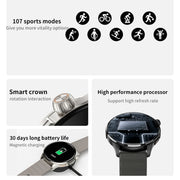 J45 1.43 inch BT5.1 Smart Sport Watch, Support Sleep / Heart Rate / Blood Oxygen / Blood Pressure Health Monitor(Grey)