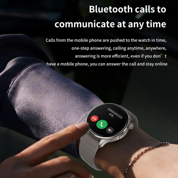 J45 1.43 inch BT5.1 Smart Sport Watch, Support Sleep / Heart Rate / Blood Oxygen / Blood Pressure Health Monitor(Grey)