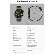 QX10 1.43 inch BT5.2 Smart Sport Watch, Support Sleep / Heart Rate / Blood Oxygen / Blood Pressure Health Monitor(Beige)