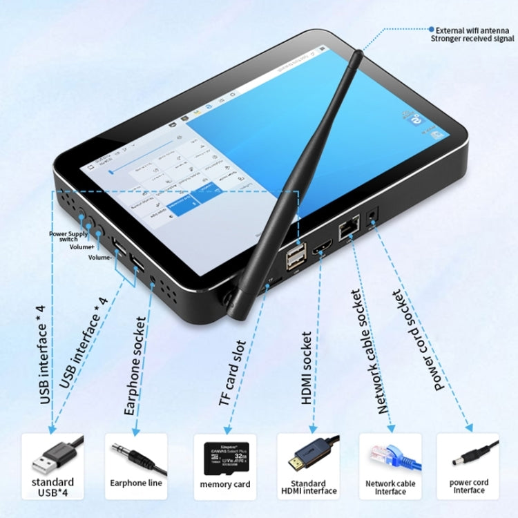 PiPo X2 All-in-One Mini PC, 4GB+64GB, 8 inch Windows 10 Intel Celeron N4020 Dual Core(Black) - free shipping - PMC TechLife - Order now!