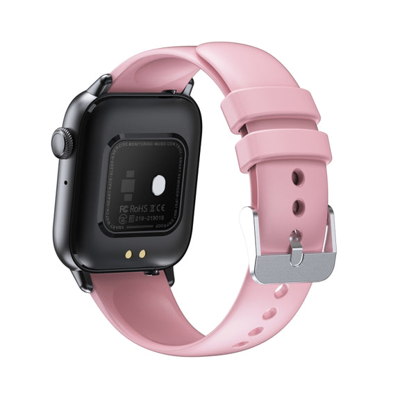 QS08 PRO 1.83 inch BT5.2 Smart Sport Watch, Support Sleep / Heart Rate / Blood Oxygen / Temperature / Blood Pressure Health Monitor(Black+Pink)