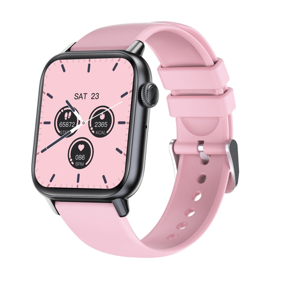 QS08 PRO 1.83 inch BT5.2 Smart Sport Watch, Support Sleep / Heart Rate / Blood Oxygen / Temperature / Blood Pressure Health Monitor(Black+Pink)
