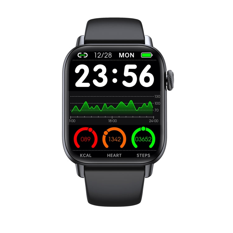 QS08 PRO 1.83 inch BT5.2 Smart Sport Watch, Support Sleep / Heart Rate / Blood Oxygen / Temperature / Blood Pressure Health Monitor(Black+Black)