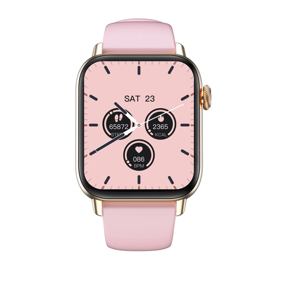 QS08 PRO 1.83 inch BT5.2 Smart Sport Watch, Support Sleep / Heart Rate / Blood Oxygen / Temperature / Blood Pressure Health Monitor(Gold+Pink)