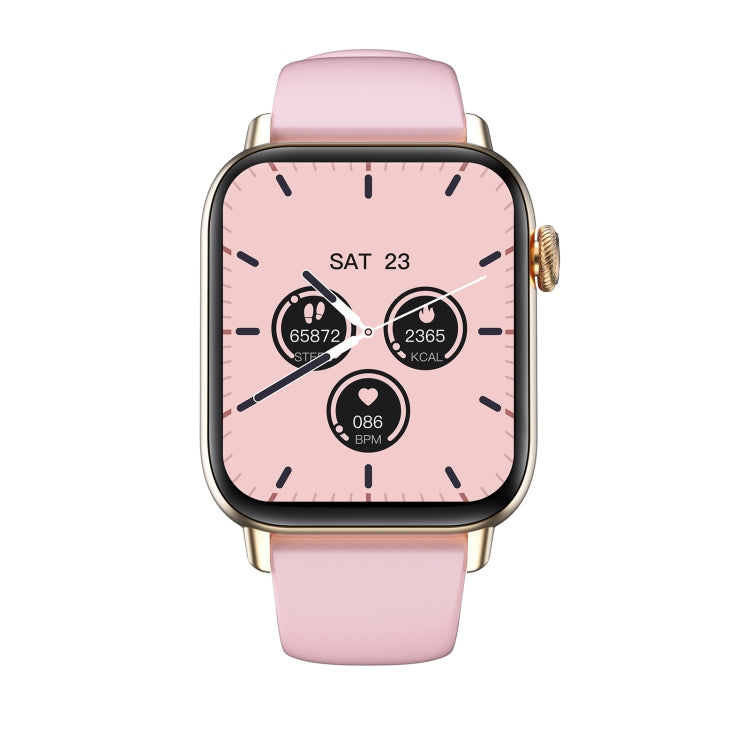 QS08 PRO 1.83 inch BT5.2 Smart Sport Watch, Support Sleep / Heart Rate / Blood Oxygen / Temperature / Blood Pressure Health Monitor(Gold+Pink)