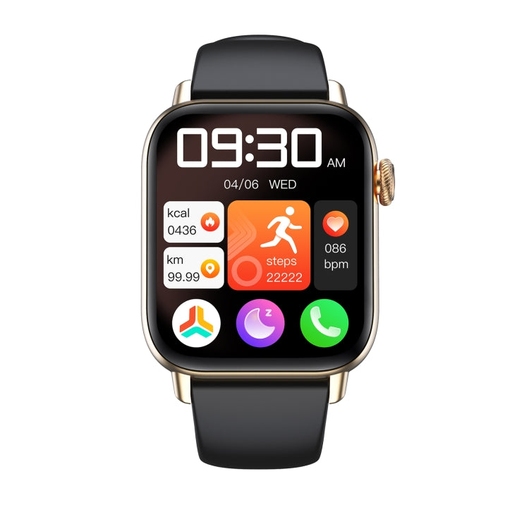 QS08 PRO 1.83 inch BT5.2 Smart Sport Watch, Support Sleep / Heart Rate / Blood Oxygen / Temperature / Blood Pressure Health Monitor(Gold+Black)