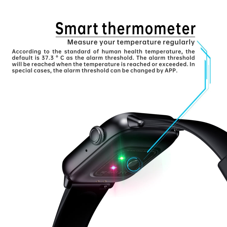 QS08 PRO 1.83 inch BT5.2 Smart Sport Watch, Support Sleep / Heart Rate / Blood Oxygen / Temperature / Blood Pressure Health Monitor(Black+Green) - Smart Watches by PMC TechLife | Online Shopping South Africa | PMC TechLife