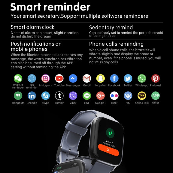 QS16 Pro 1.83 inch BT5.0 Smart Sport Watch, Support Bluetooth Call / Sleep / Blood Oxygen / Temperature / Heart Rate / Blood Pressure Health Monitor(Grey)