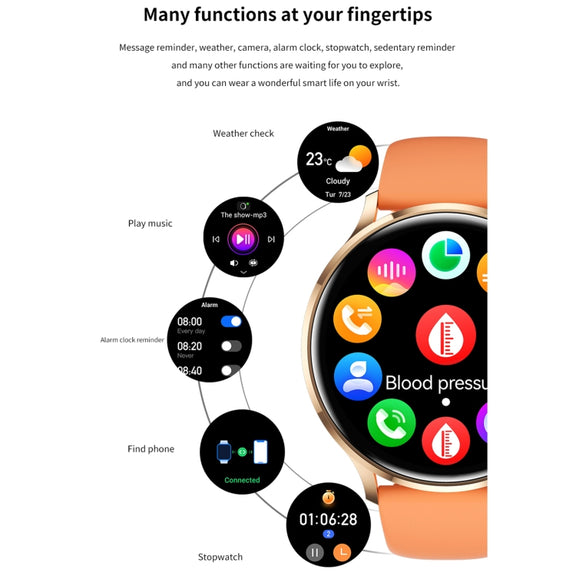 QS40 1.39 inch BT5.2 Smart Sport Watch, Support Bluetooth Call / Sleep / Blood Oxygen / Temperature / Heart Rate / Blood Pressure Health Monitor(Grey)