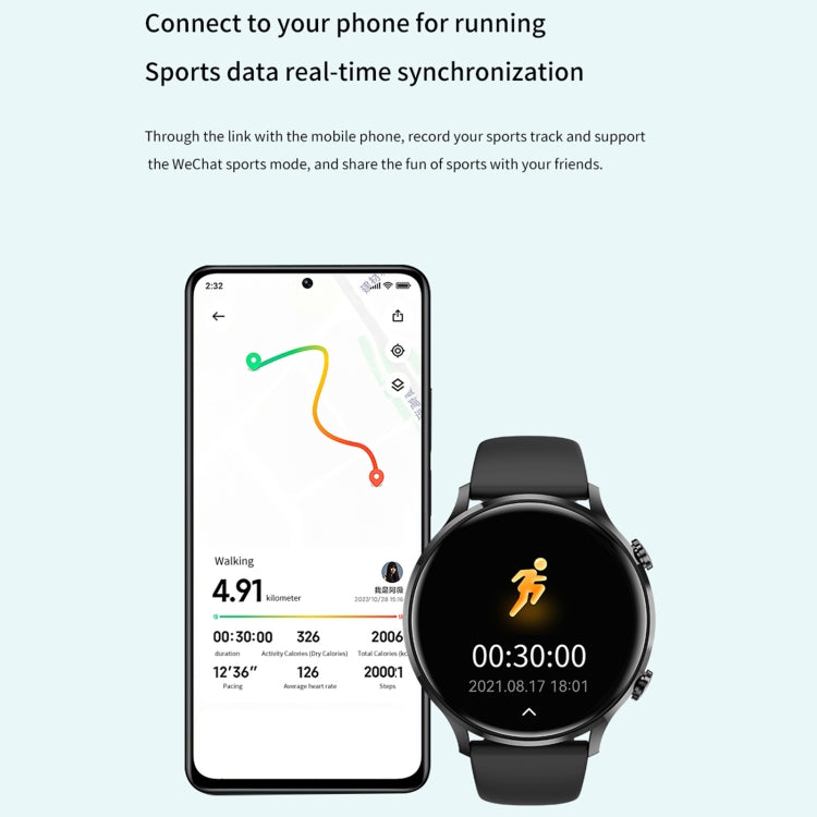 QS40 1.39 inch BT5.2 Smart Sport Watch, Support Bluetooth Call / Sleep / Blood Oxygen / Temperature / Heart Rate / Blood Pressure Health Monitor(Black) - Smart Watches by PMC TechLife | Online Shopping South Africa | PMC TechLife | Buy Now Pay Later Mobicred