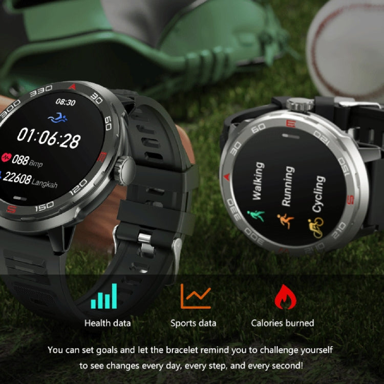 QS90 1.39 inch BT5.0 Smart Sport Watch, Support Bluetooth Call / Sleep / Blood Oxygen / Temperature / Heart Rate / Blood Pressure Health Monitor / Water Reminder(Black)