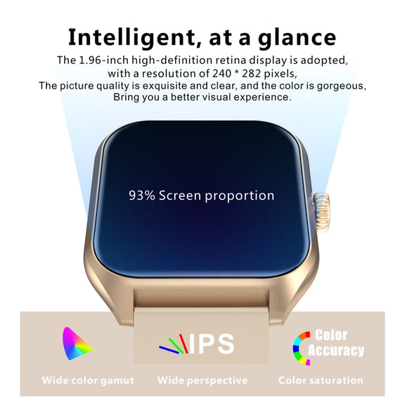 Qx5 1.96 inch BT5.2 Smart Sport Watch, Support Bluetooth Call / Sleep / Blood Oxygen / Temperature / Heart Rate / Blood Pressure Health Monitor(Beige)