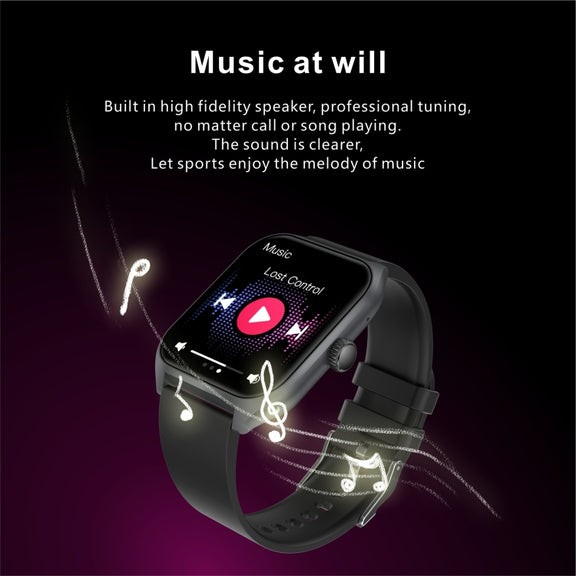 Qx5 1.96 inch BT5.2 Smart Sport Watch, Support Bluetooth Call / Sleep / Blood Oxygen / Temperature / Heart Rate / Blood Pressure Health Monitor(Black)