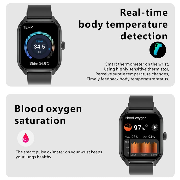 Qx5 1.96 inch BT5.2 Smart Sport Watch, Support Bluetooth Call / Sleep / Blood Oxygen / Temperature / Heart Rate / Blood Pressure Health Monitor(Pink)