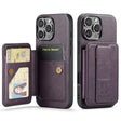 For iPhone 16 Pro Max Fierre Shann Oil Wax Cow Leather Card Holder Back Phone Case(Purple) - iPhone 16 Pro Max Cases by FIERRE SHANN | Online Shopping South Africa | PMC TechLife | Buy Now Pay Later Mobicred