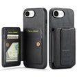 For iPhone 16e Fierre Shann Oil Wax Cow Leather Card Holder Back Phone Case(Black) - free shipping - PMc TechLife - Order now!