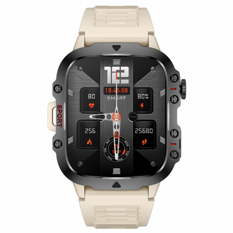 QX11 1.96 inch BT5.2 Smart Sport Watch, Support Bluetooth Call / Sleep / Blood Oxygen / Heart Rate / Blood Pressure Health Monitor(Beige) - Smart Watches by PMC TechLife | Online Shopping South Africa | PMC TechLife