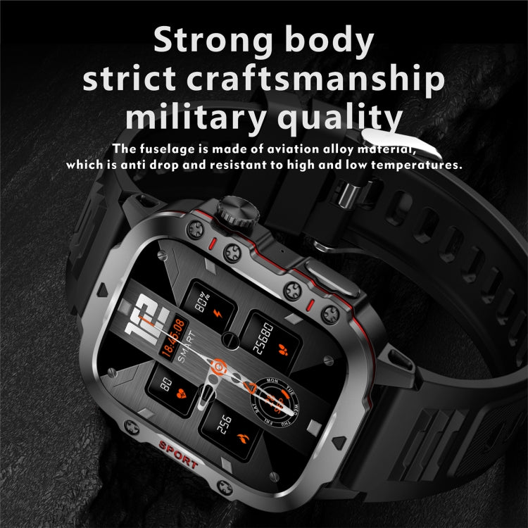 QX11 1.96 inch BT5.2 Smart Sport Watch, Support Bluetooth Call / Sleep / Blood Oxygen / Heart Rate / Blood Pressure Health Monitor(Black)