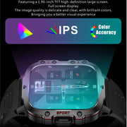 QX11 1.96 inch BT5.2 Smart Sport Watch, Support Bluetooth Call / Sleep / Blood Oxygen / Heart Rate / Blood Pressure Health Monitor(Black)