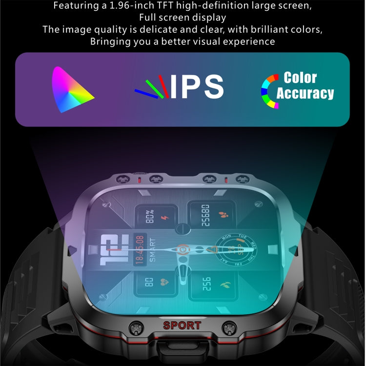 QX11 1.96 inch BT5.2 Smart Sport Watch, Support Bluetooth Call / Sleep / Blood Oxygen / Heart Rate / Blood Pressure Health Monitor(Black)