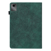 For Lenovo Tab M11 / Xiaoxin Pad 11 2024 Peacock Embossed Pattern Leather Tablet Case(Green)