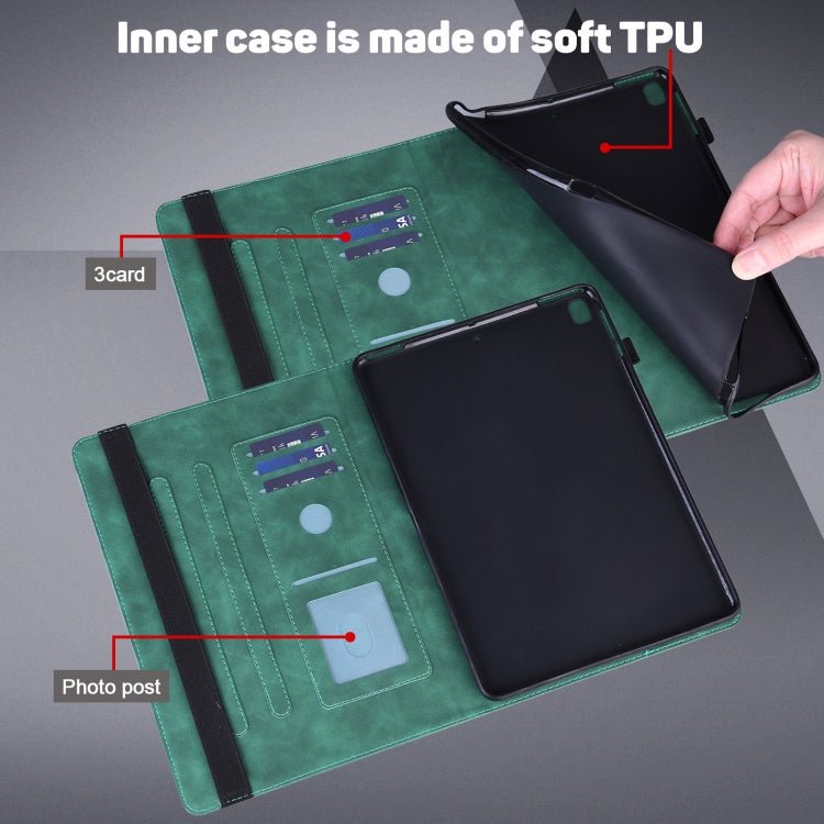 For Lenovo Tab M11 / Xiaoxin Pad 11 2024 Peacock Embossed Pattern Leather Tablet Case(Green)