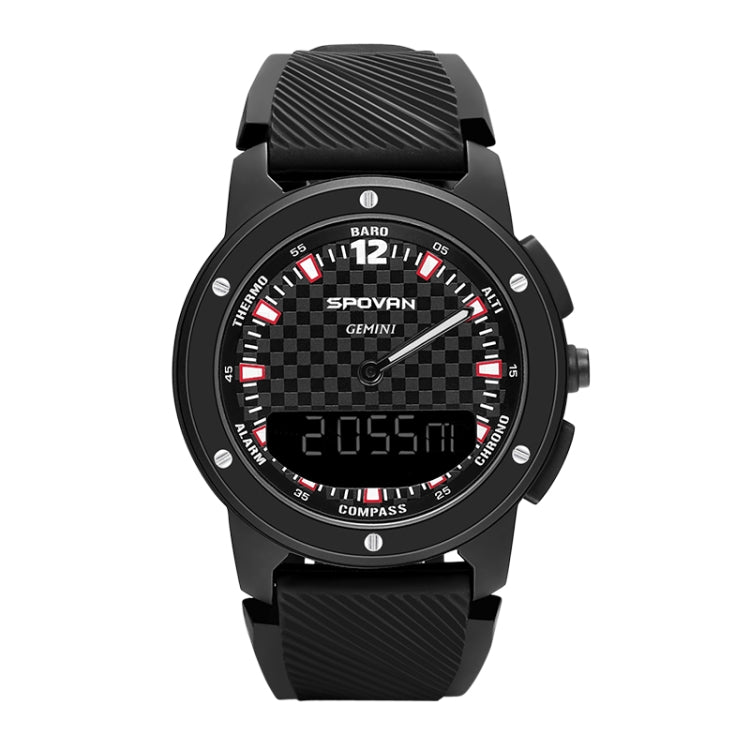 SPOVAN Gemini Outdoor Mountaineering Altitude Barometric Waterproof Sports Watch(Black) - free shipping - PMC Jewellery - Order now!