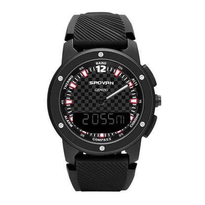 SPOVAN Gemini Outdoor Mountaineering Altitude Barometric Waterproof Sports Watch(Black) - free shipping - PMC Jewellery - Order now!
