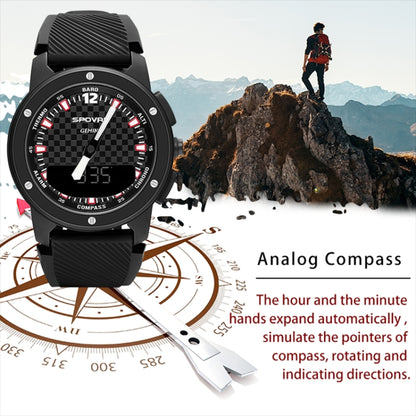 SPOVAN Gemini Outdoor Mountaineering Altitude Barometric Waterproof Sports Watch(Black) - free shipping - PMC Jewellery - Order now!