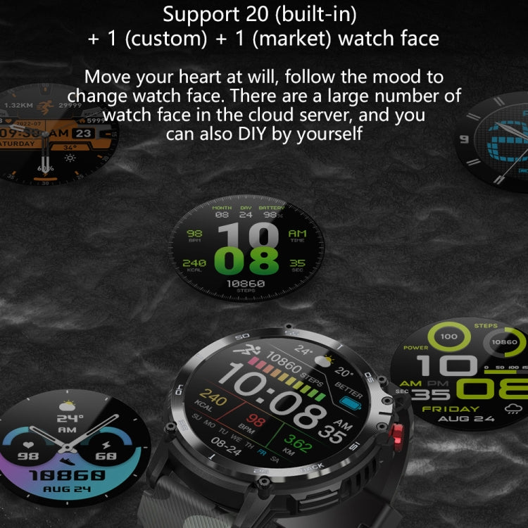 C22 1.6 inch Round Screen Bluetooth Smart Watch, Support Health Monitoring & 24 Sports Modes(Black) - free shipping - PMC TechLife - Order now!