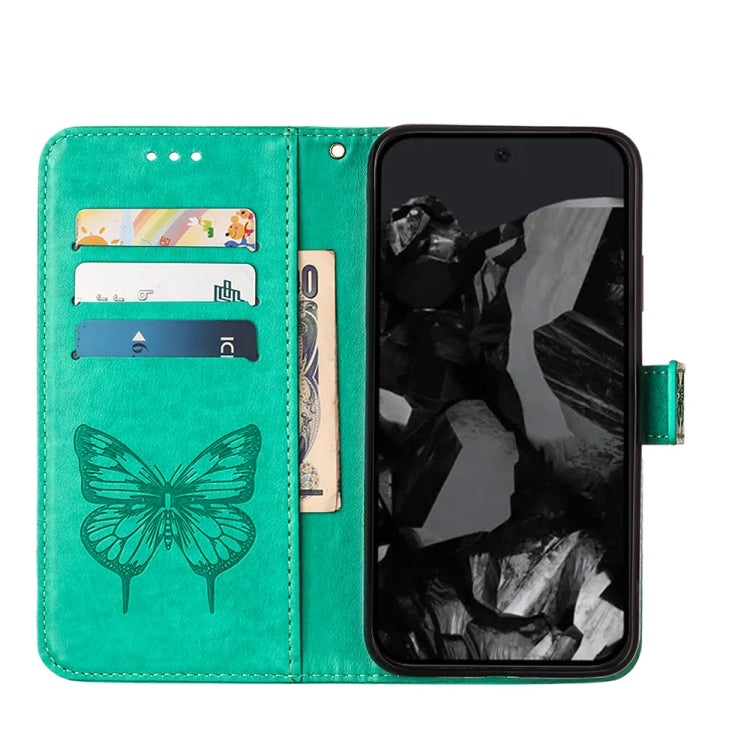 For Google Pixel 9 Pro Embossed Butterfly Leather Phone Case(Green) - Google Cases by PMC TechLife | Online Shopping South Africa | PMC TechLife | Buy Now Pay Later Mobicred