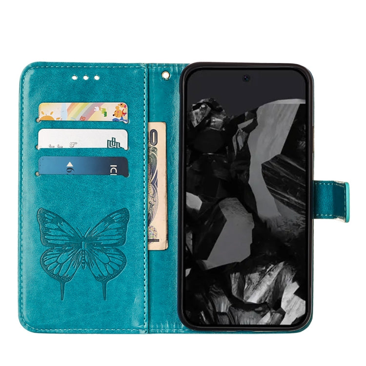 For Google Pixel 9 Pro Embossed Butterfly Leather Phone Case(Blue) - Google Cases by PMC TechLife | Online Shopping South Africa | PMC TechLife | Buy Now Pay Later Mobicred