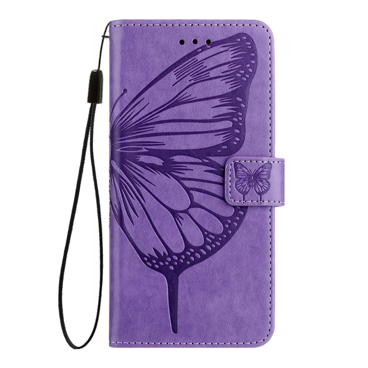 For Google Pixel 9 Pro XL Embossed Butterfly Leather Phone Case(Purple) - Google Cases by PMC TechLife | Online Shopping South Africa | PMC TechLife | Buy Now Pay Later Mobicred