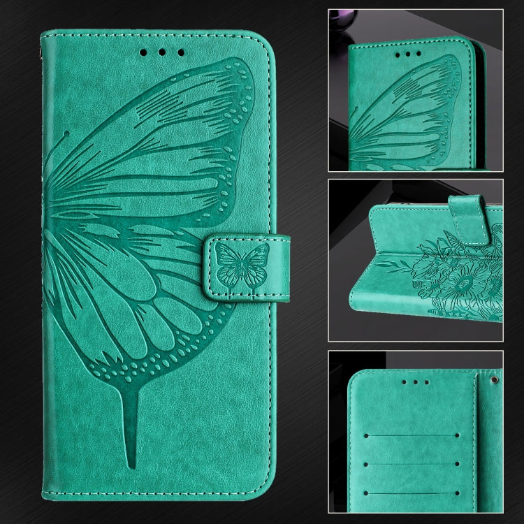 For Google Pixel 9 Pro XL Embossed Butterfly Leather Phone Case(Green) - Google Cases by PMC TechLife | Online Shopping South Africa | PMC TechLife | Buy Now Pay Later Mobicred