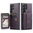 For Samsung Galaxy S24 Ultra 5G Fierre Shann Oil Wax Cow Leather Card Holder Back Phone Case(Purple) - free shipping - PMC Jewellery - Order now!