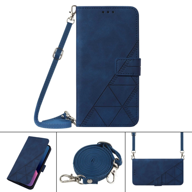 For Google Pixel 9 Crossbody 3D Embossed Flip Leather Phone Case(Blue) - Google Cases by PMC TechLife | Online Shopping South Africa | PMC TechLife | Buy Now Pay Later Mobicred
