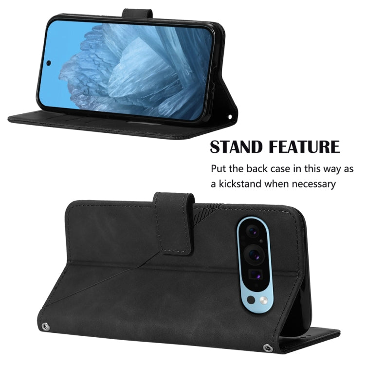 For Google Pixel 9 Crossbody 3D Embossed Flip Leather Phone Case(Black) - Google Cases by PMC TechLife | Online Shopping South Africa | PMC TechLife | Buy Now Pay Later Mobicred