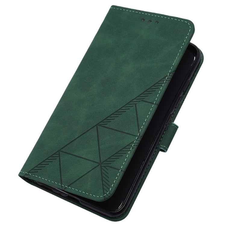 For Google Pixel 9 Crossbody 3D Embossed Flip Leather Phone Case(Dark Green)