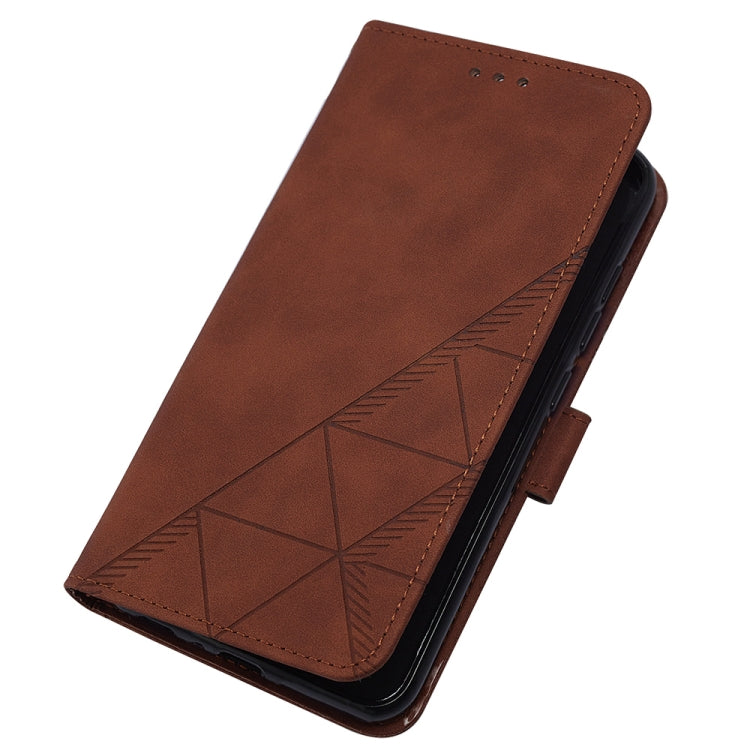 For Google Pixel 9 Pro Crossbody 3D Embossed Flip Leather Phone Case(Brown)