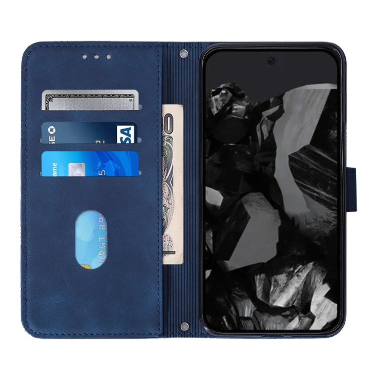For Google Pixel 9 Pro Crossbody 3D Embossed Flip Leather Phone Case(Blue) - Google Cases by PMC TechLife | Online Shopping South Africa | PMC TechLife | Buy Now Pay Later Mobicred