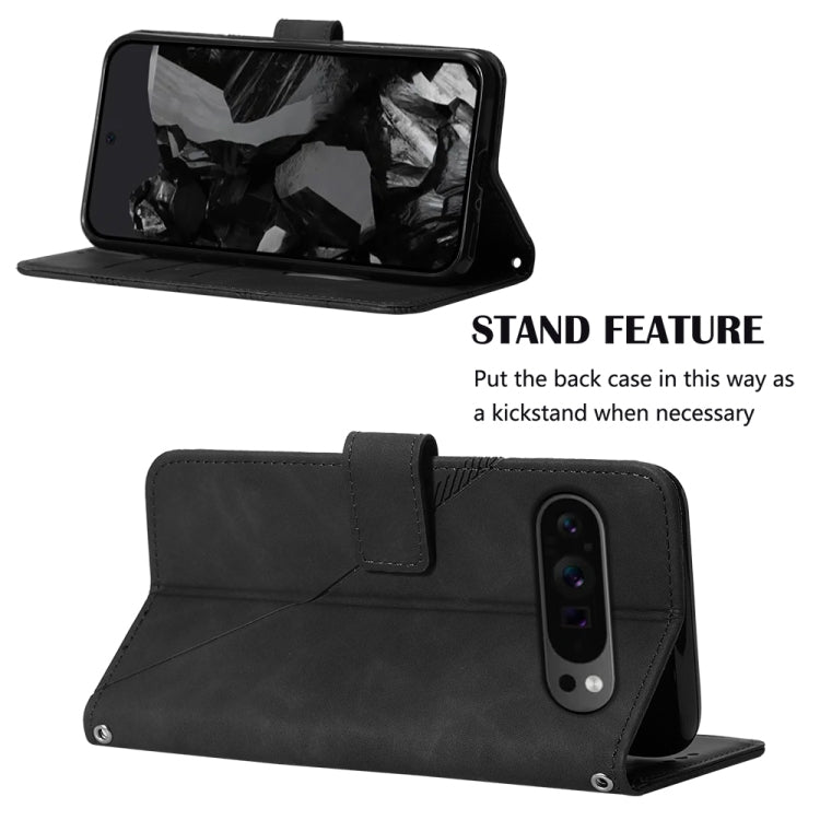 For Google Pixel 9 Pro Crossbody 3D Embossed Flip Leather Phone Case(Black) - free shipping - PMC TechLife - Order now!