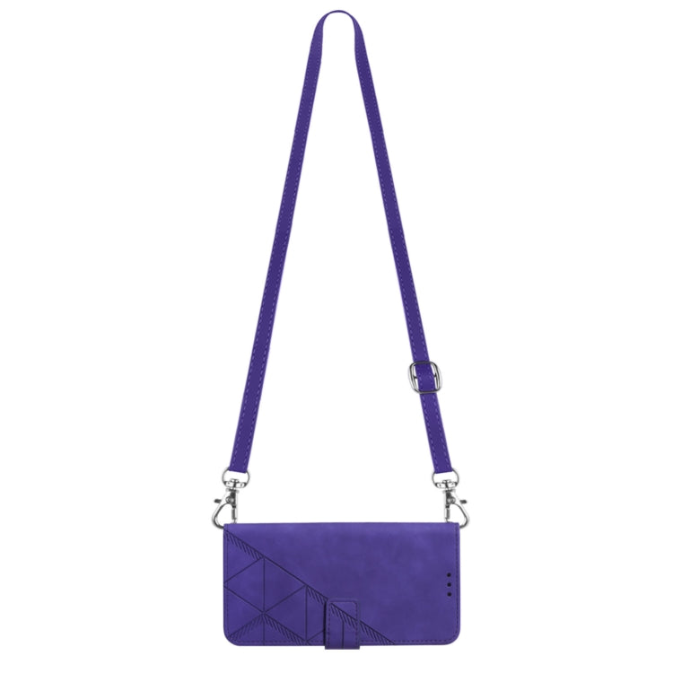 For Google Pixel 9 Pro Crossbody 3D Embossed Flip Leather Phone Case(Purple) - Google Cases by PMC TechLife | Online Shopping South Africa | PMC TechLife | Buy Now Pay Later Mobicred