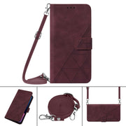 For Google Pixel 9 Pro Crossbody 3D Embossed Flip Leather Phone Case(Wine Red)