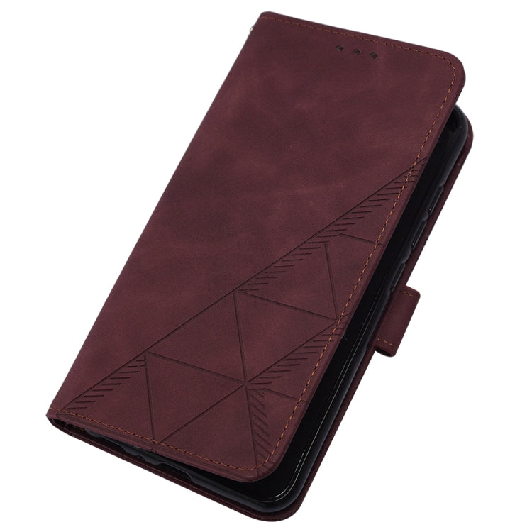 For Google Pixel 9 Pro Crossbody 3D Embossed Flip Leather Phone Case(Wine Red)
