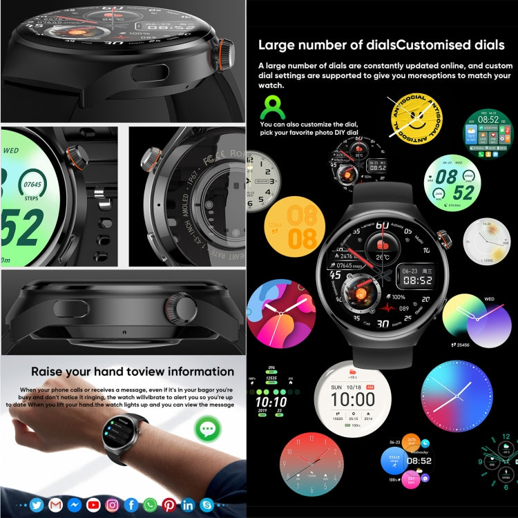 MT26 Smart Watch 1.43 inch AMOLED Bracelet, Support Bluetooth Call / Blood Pressure / Blood Oxygen / Heart Rate(Black) - Smart Watches by PMC TechLife | Online Shopping South Africa | PMC TechLife