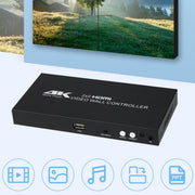 XP03 4K 2x2 HDMI Video Wall Controller Multi-screen Splicing Processor, Style:Playback Version(US Plug)
