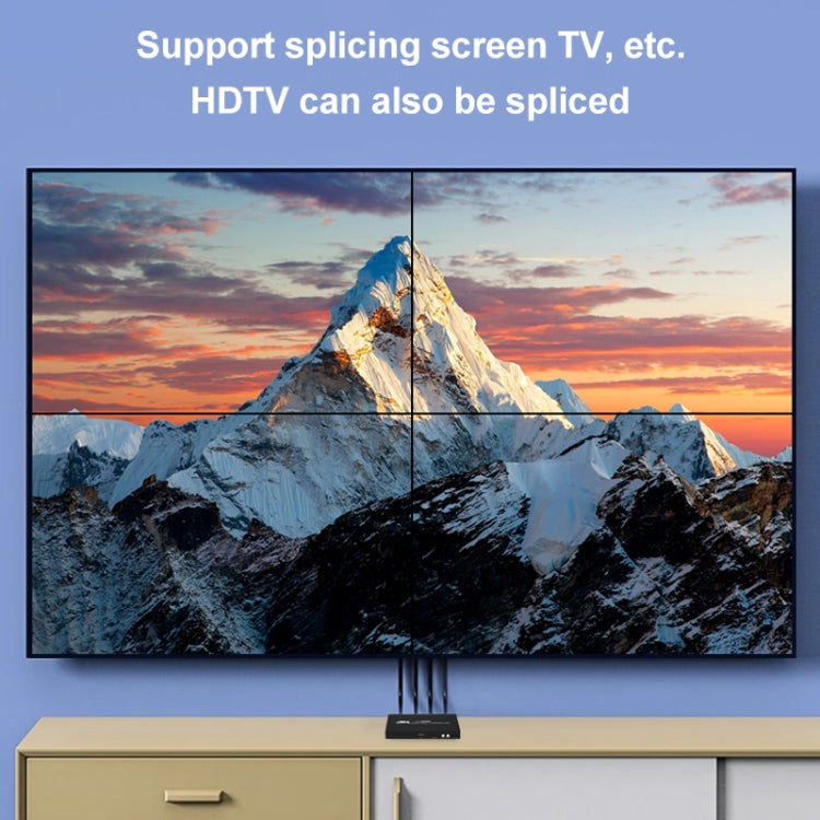 XP03 4K 2x2 HDMI Video Wall Controller Multi-screen Splicing Processor, Style:Playback Version(EU Plug)