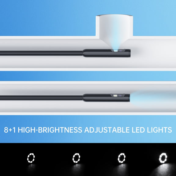 AN112 8mm Double Lenses HD Industry Endoscope Type-C + Micro USB + 8 Pin Connection, Length:3.5m Hard Tube