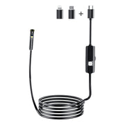 AN112 8mm Double Lenses HD Industry Endoscope Type-C + Micro USB + 8 Pin Connection, Length:5m Hard Tube