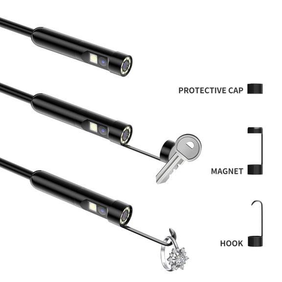 AN112 8mm Double Lenses HD Industry Endoscope Type-C + Micro USB + 8 Pin Connection, Length:10m Hard Tube